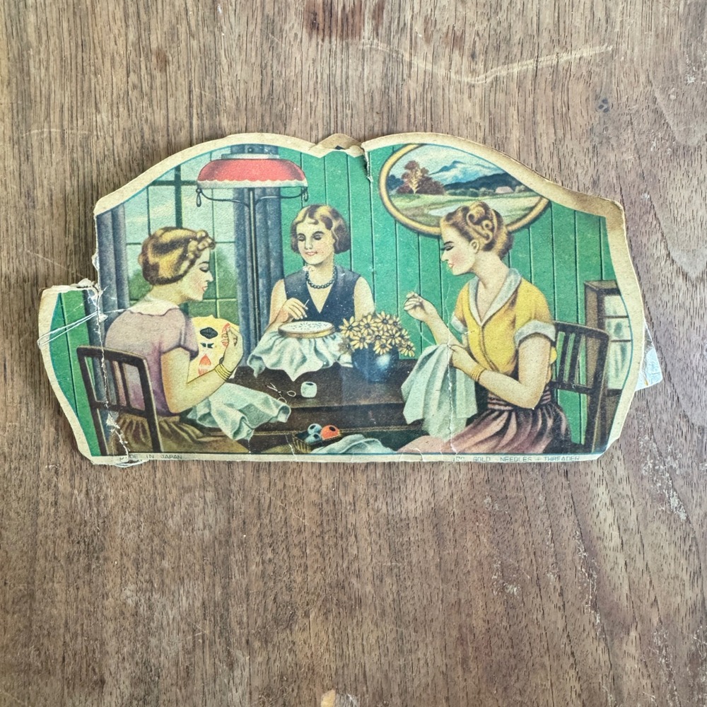 Vintage 1950s Sewing Bee Finepoint‎ Needle Book Gold Needles Incomplete